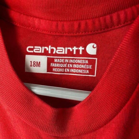 Carhartt Short Sleeve On Piece Tope Red Orange Size 18 months - Picture 2 of 3
